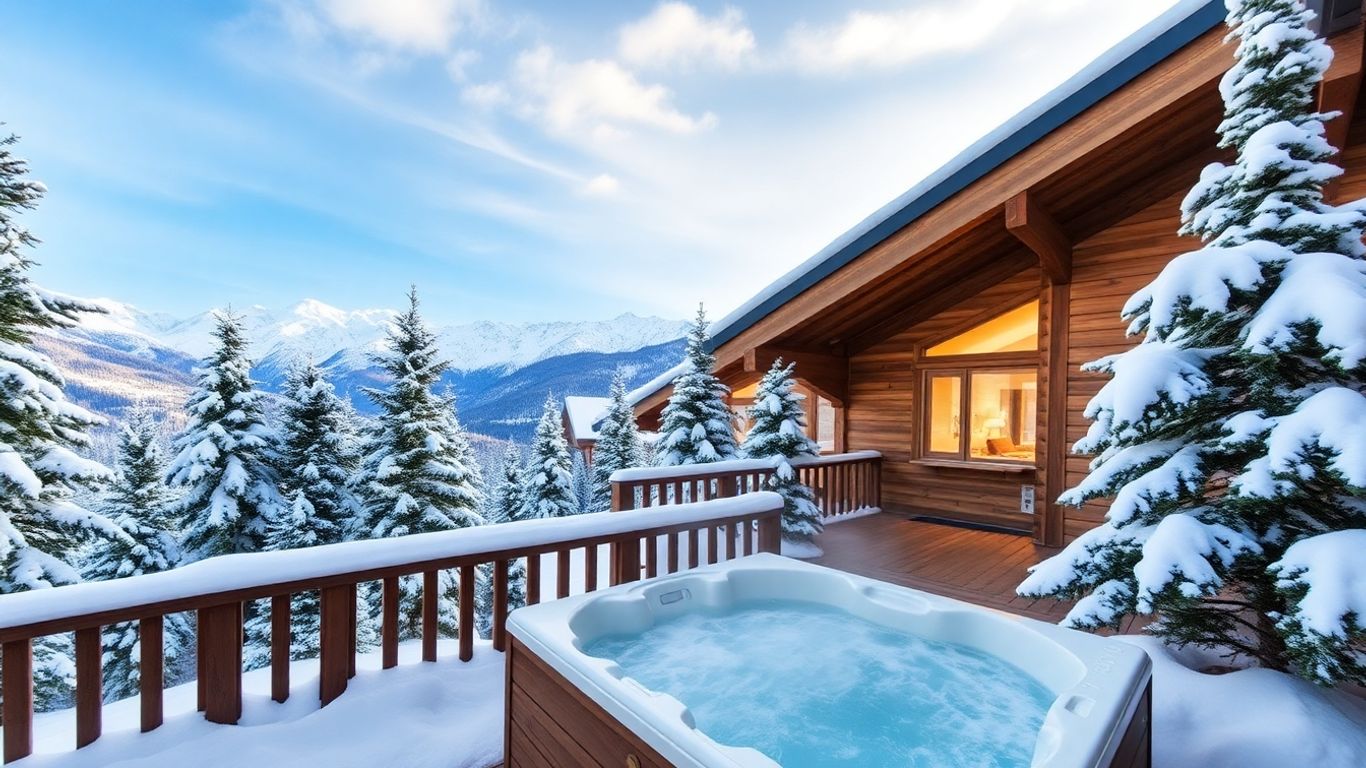 Chalet avec jacuzzi privatif en Savoie enneigée
