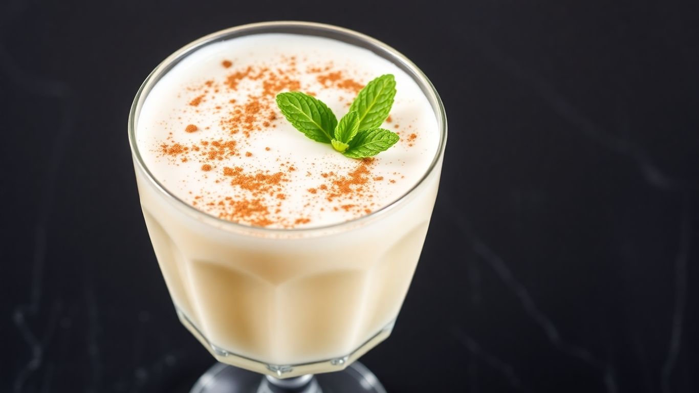 Creamy non-alcoholic Irish cream liqueur in an elegant glass.