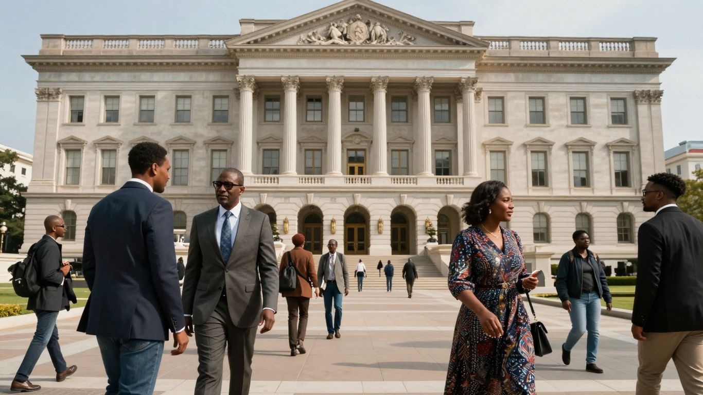 Parlament și cetățeni în fața clădirii.