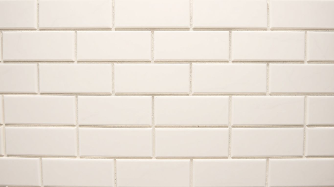 Elegant marble subway tiles in a classic pattern.