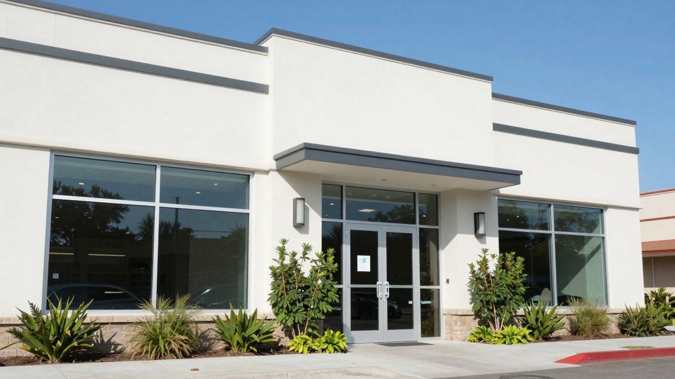 Exterior of The Station dispensary in Fresno, CA.