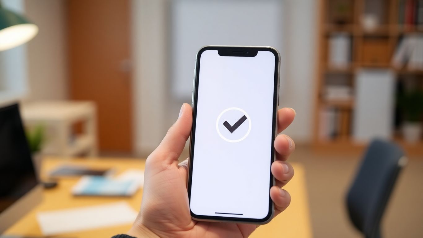 Person checking IELTS results on a smartphone.