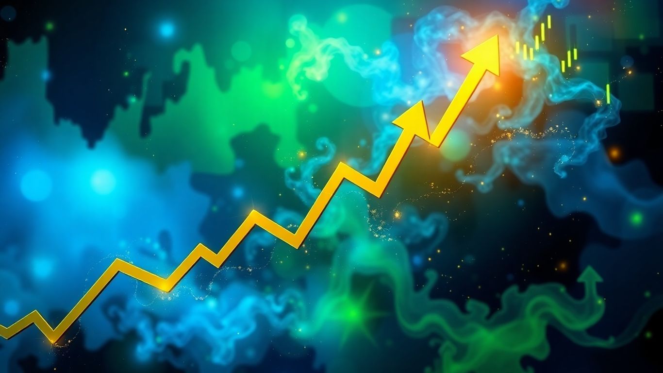 Abstract upward stock market trend