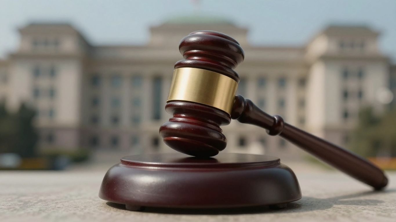 Gavel striking sound block, government buildings