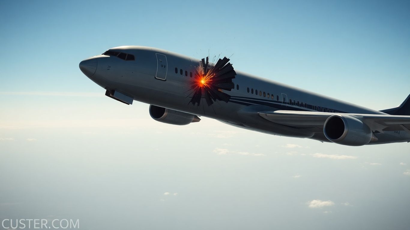 Boeing 737 percuté en vol par un objet inconnu.