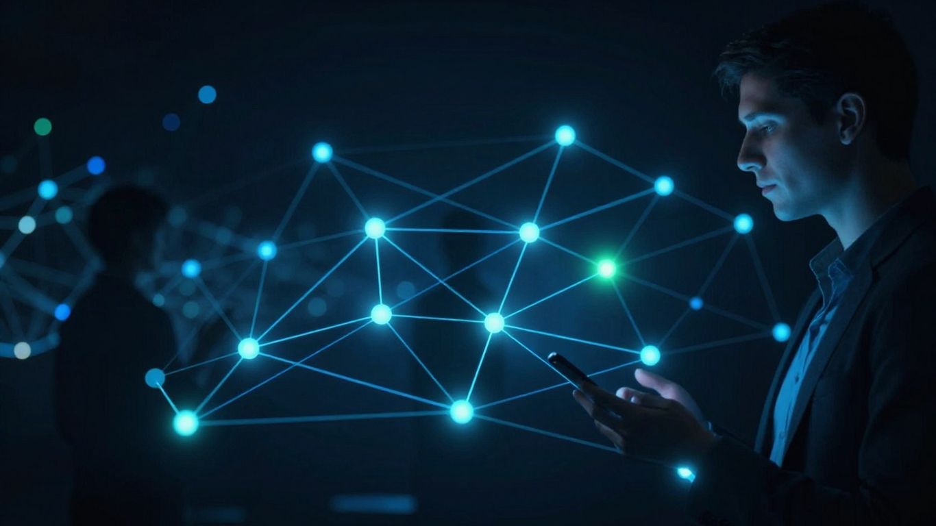 Digital network with user silhouettes