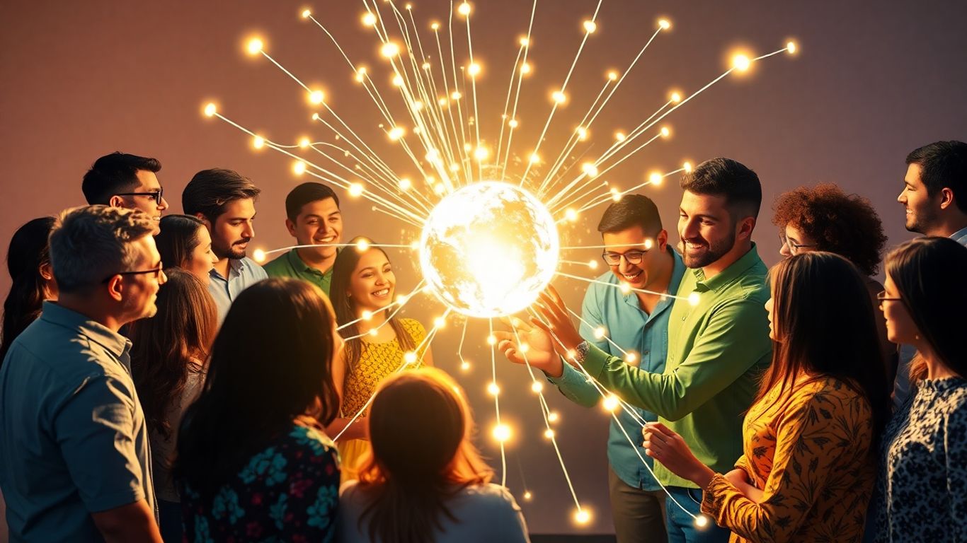 Diverse group collaborating on innovative ideas