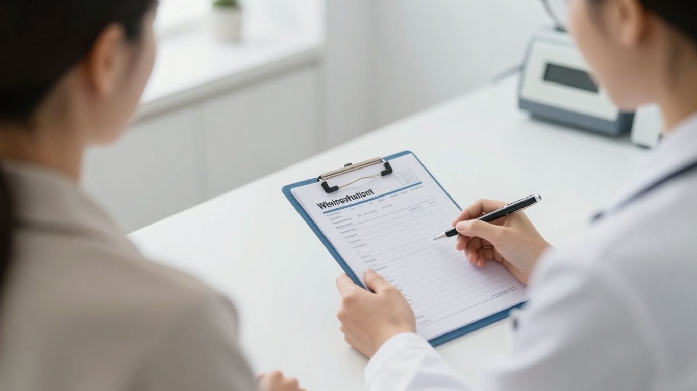 Doctor discussing phentermine prescription for weight loss