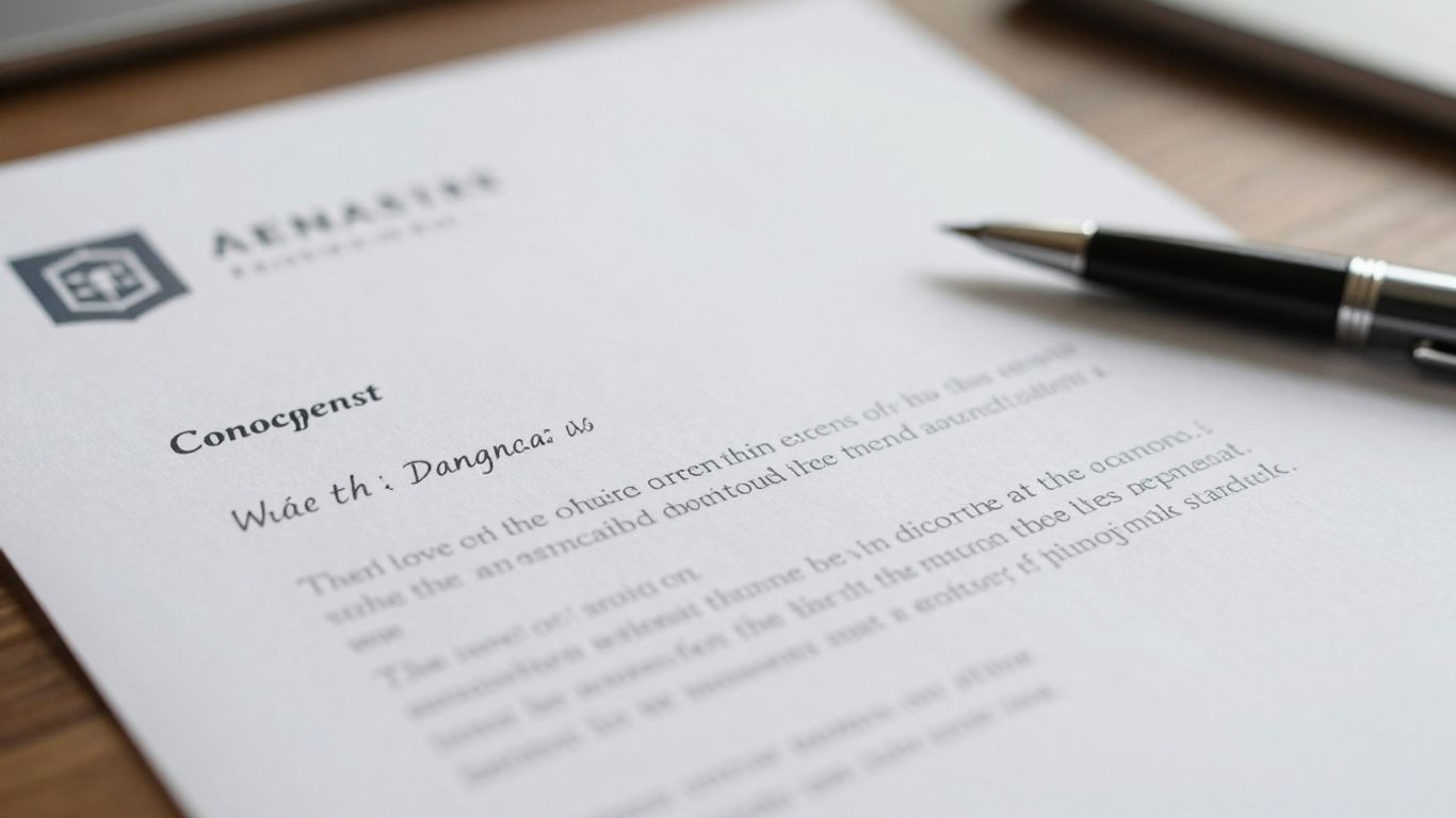 Een nette sollicitatiebrief met pen op een bureau.