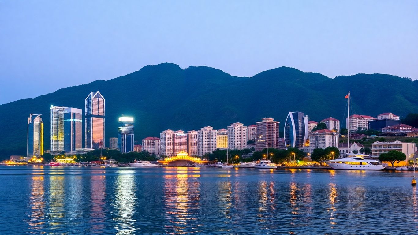 Batumi, Gruzja - widok na Morze Czarne i nowoczesne budynki.