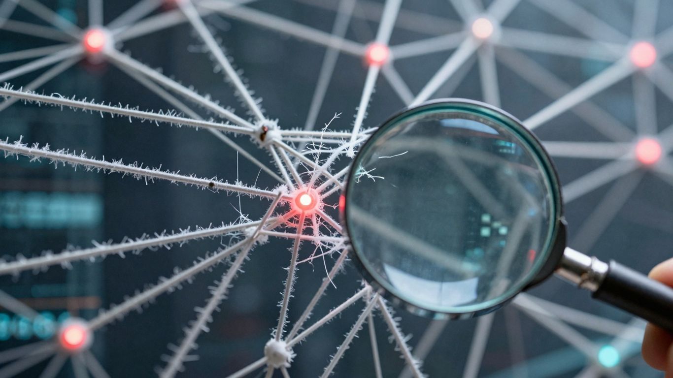 Liens brisés et erreurs SEO sur une toile numérique