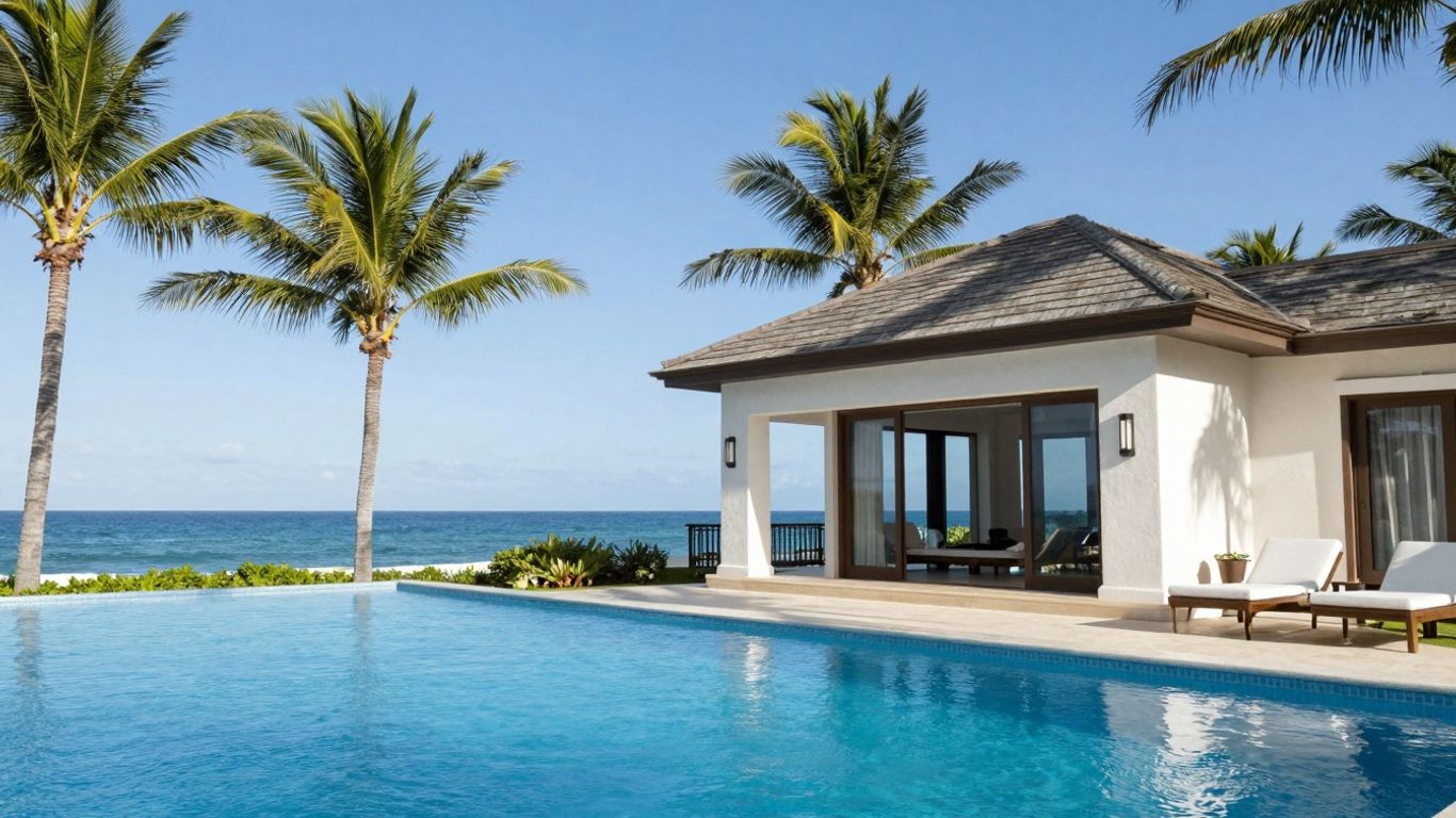 Luxury villa with pool overlooking the ocean in Cabo.