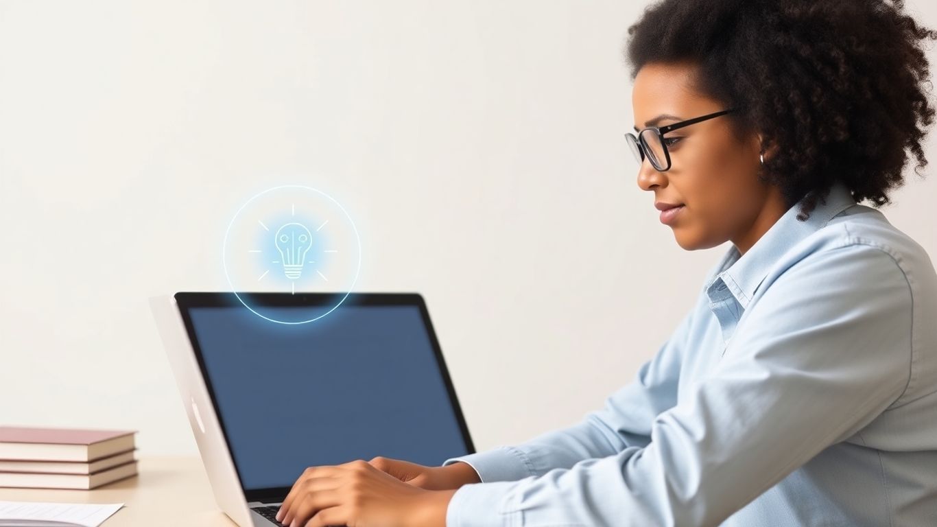 Student taking a PTE mock test on a digital device.