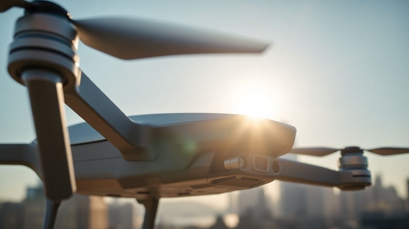 Professional drone ready for flight in New York.