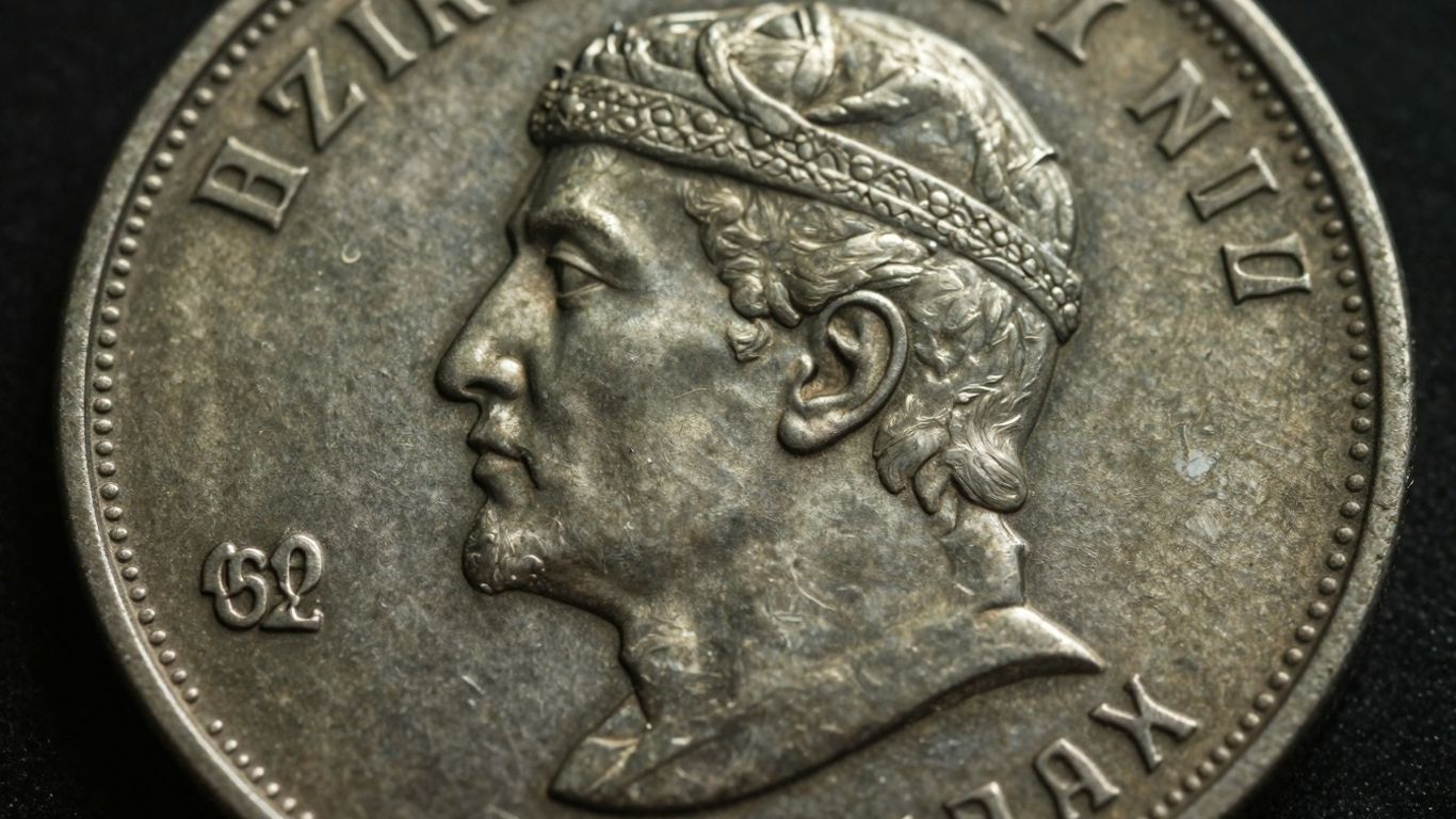 Close-up of a coin showing date and mint mark.