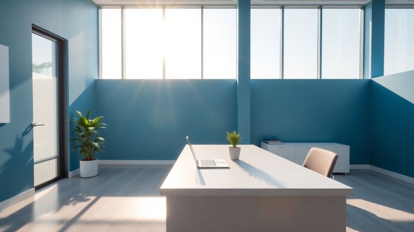 Oficina moderna de Zurich Seguros con luz natural.