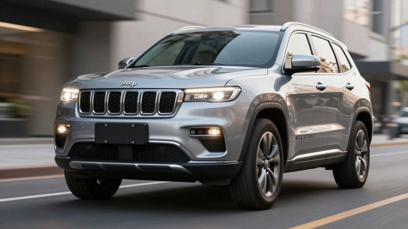 Jeep Commander em destaque em um cenário urbano.