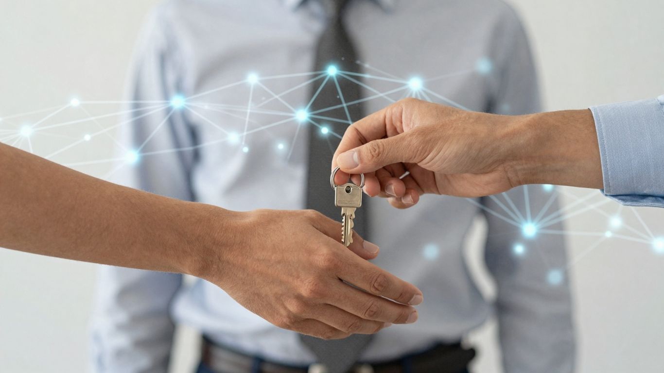 Handshake symbolizing trust and partnership in online services.