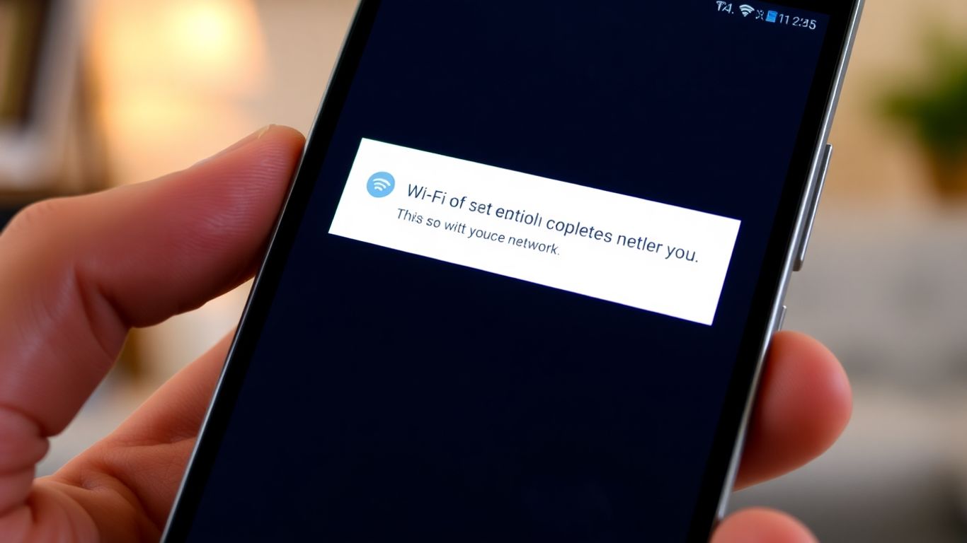 Tela de celular Android com erro de conexão Wi-Fi.