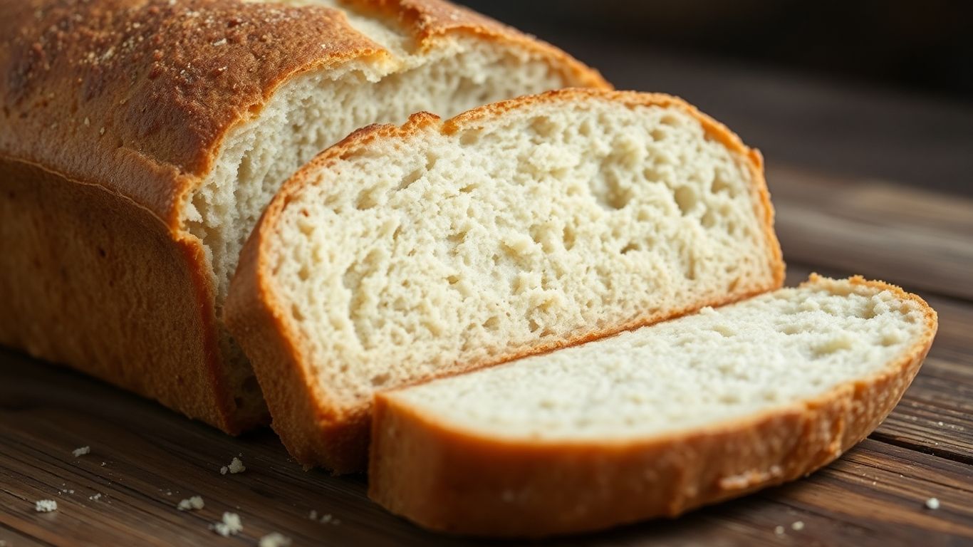 Close-up of airy gluten-free bread loaf texture.