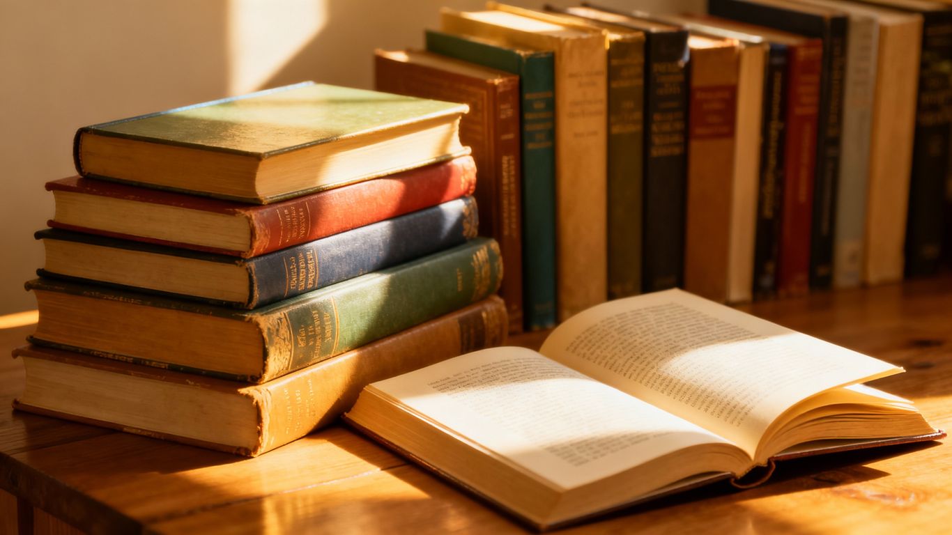 Stack of finance books for beginners.