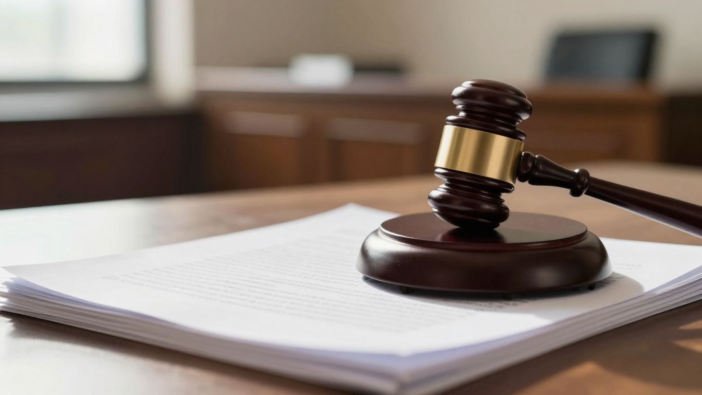 Gavel on legal documents, inheritance law concept.