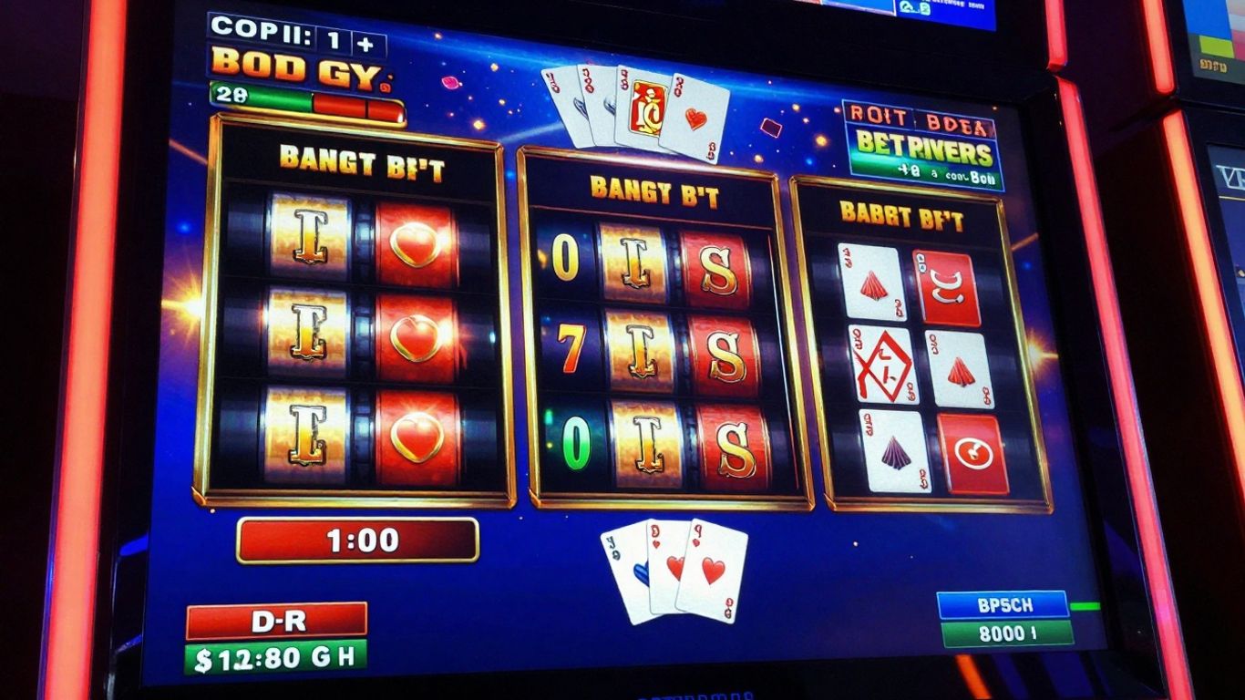 BetRivers Casino online gaming interface with slots and cards.