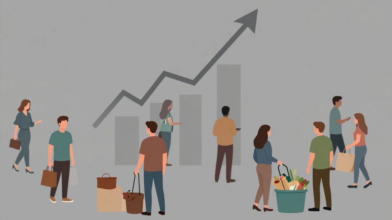 Oameni în piață afectati de inflația globală.