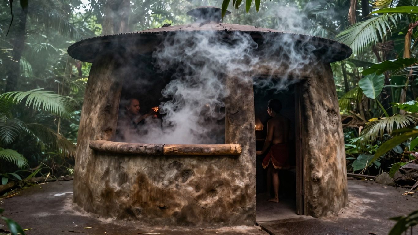 Traditional temazcal sweat lodge ceremony in Cabo.
