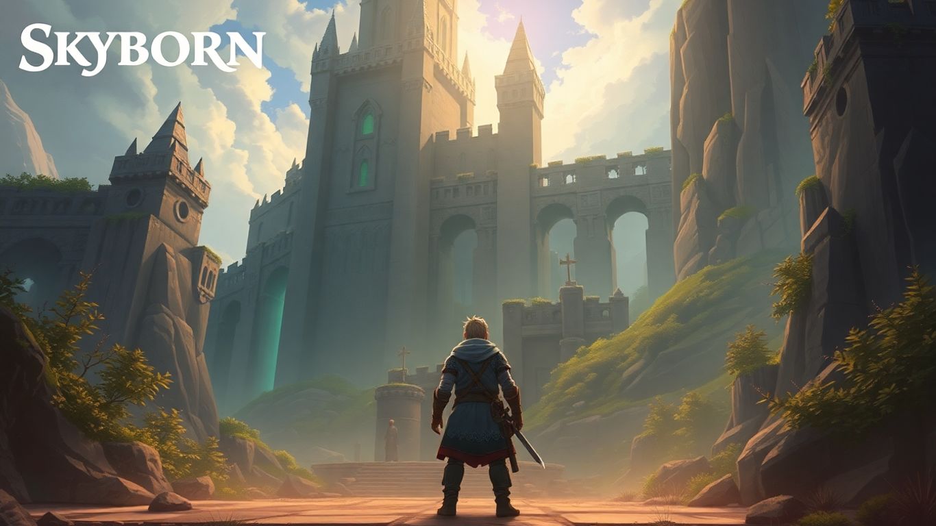 Skyborn RPG Maker game fantasy castle adventurer quest