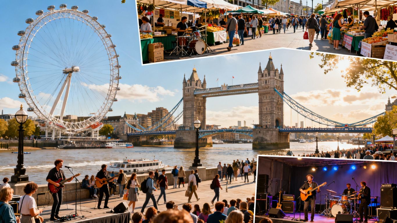 London events: landmarks, markets, and live music.