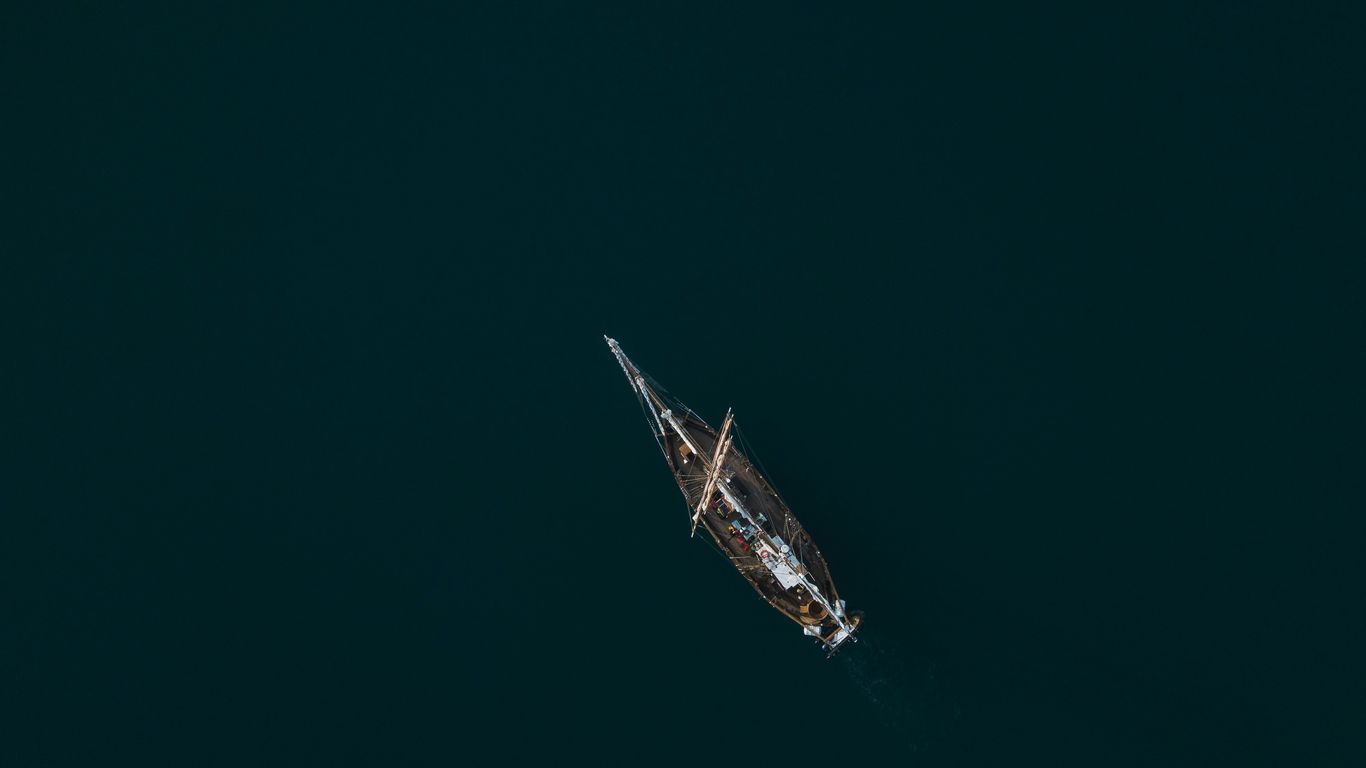 aerial view of boat