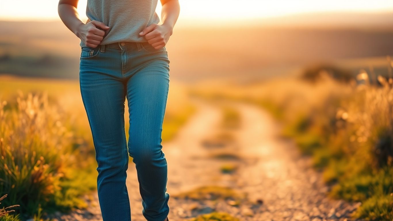 Person walking confidently on a path towards a bright future.
