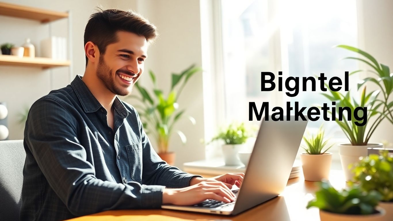 Young professional working remotely in a home office.