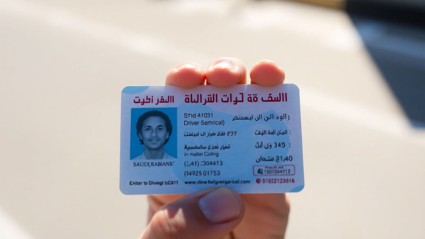 رخصة قيادة سعودية في يد