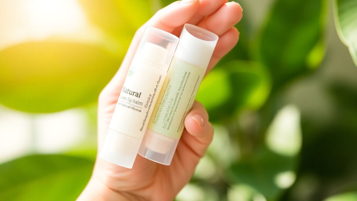 Natürlicher Lippenbalsam in Hand