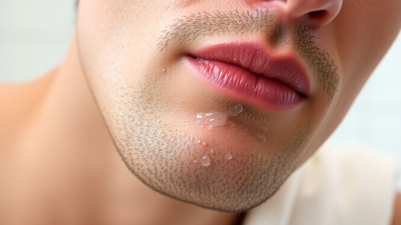 Man's face after a clean shave.