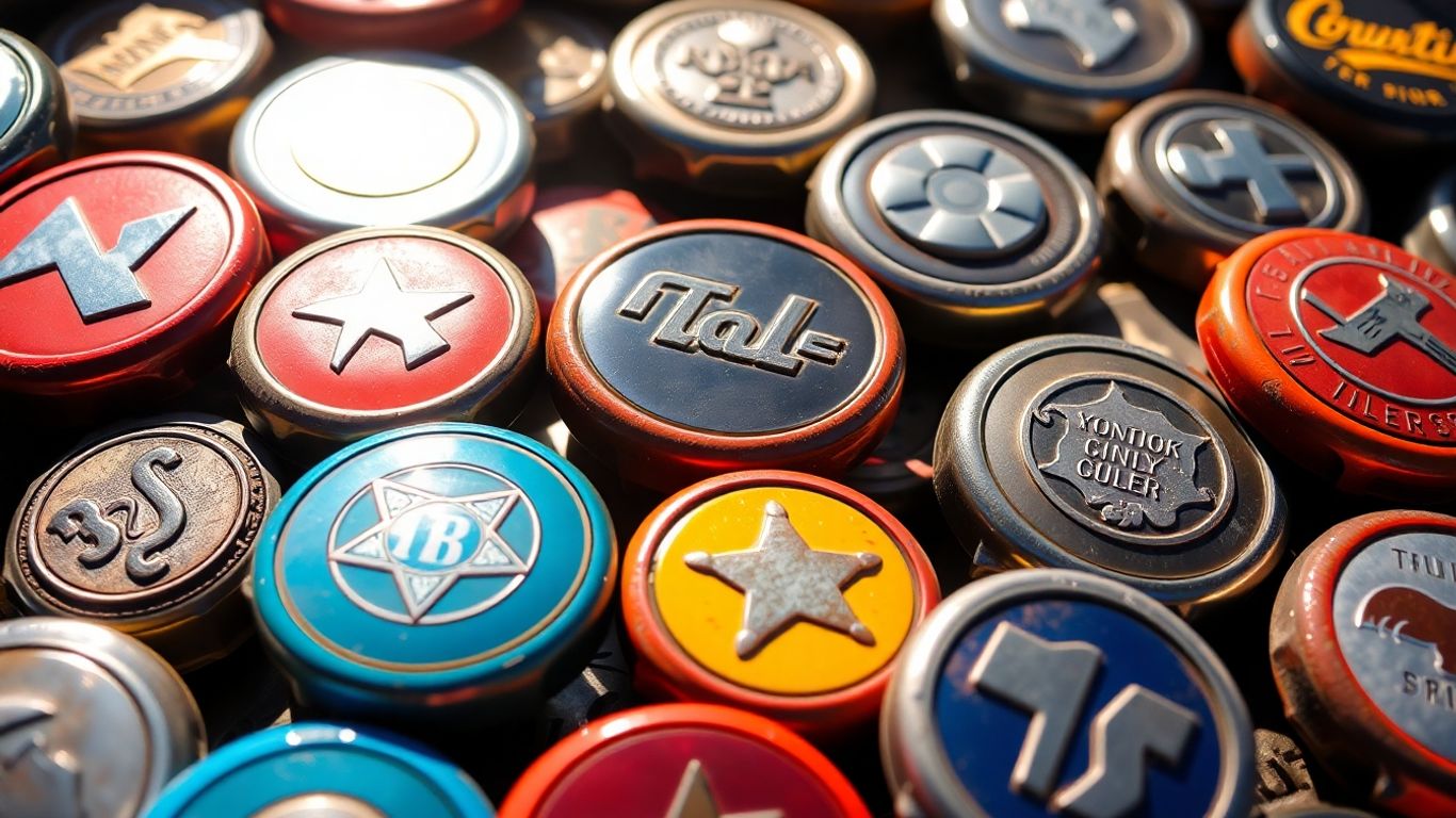 Collection of vintage tire caps