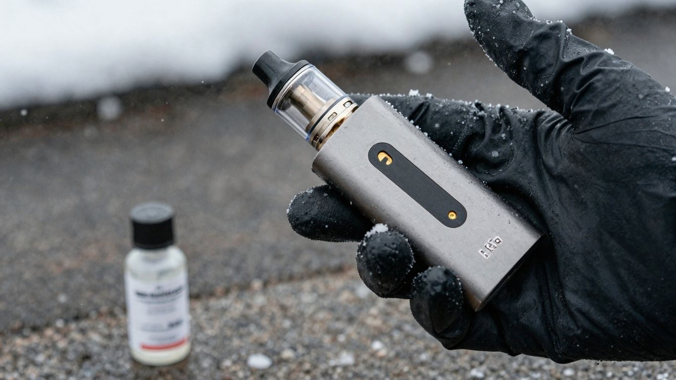 Vape Akku und Liquid im Winter