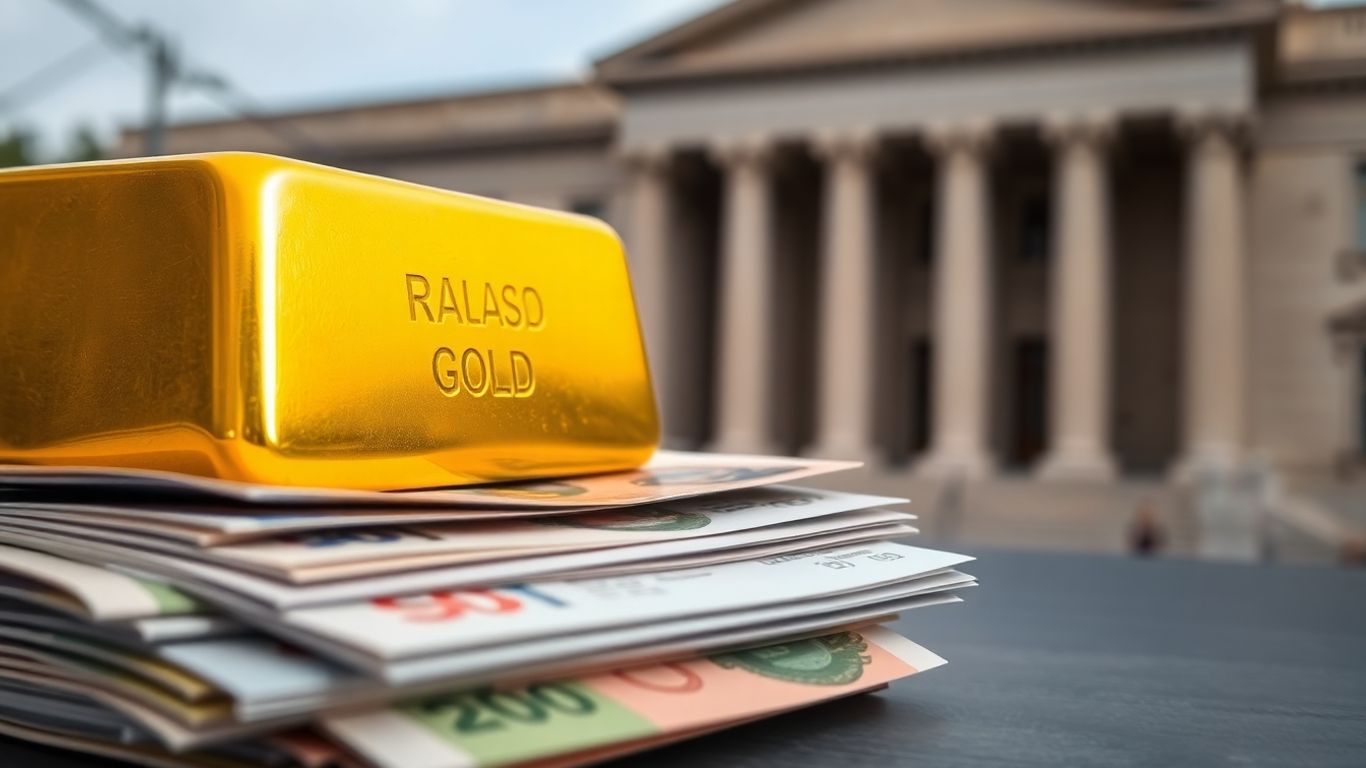 Lingotes de oro en billetes.