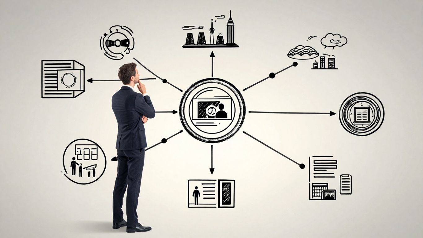 Business leader contemplating complex IT decision pathways.