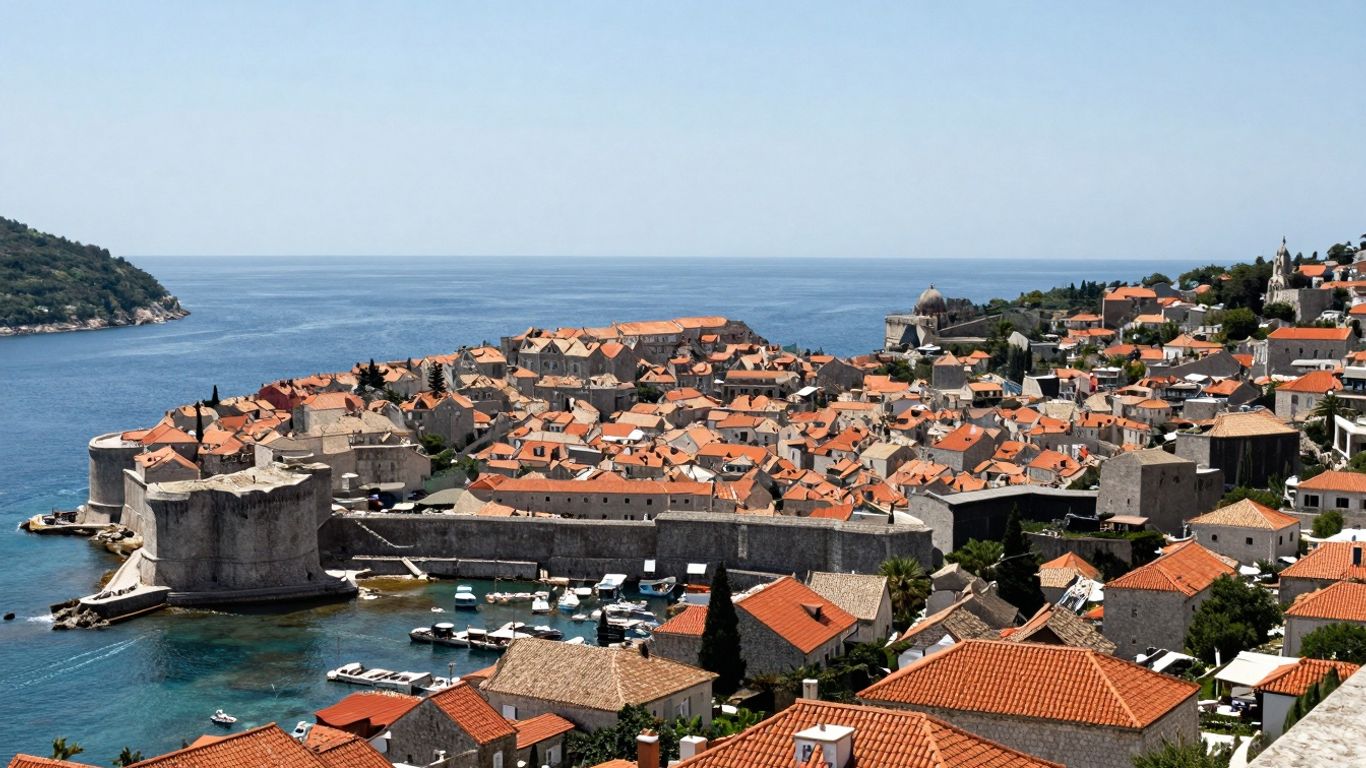 Dubrovnik Old Town walls overlooking the Adriatic Sea.