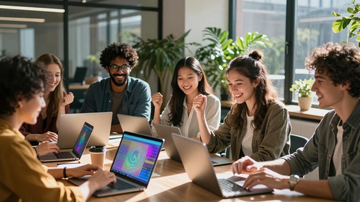 People connecting and growing through social media.