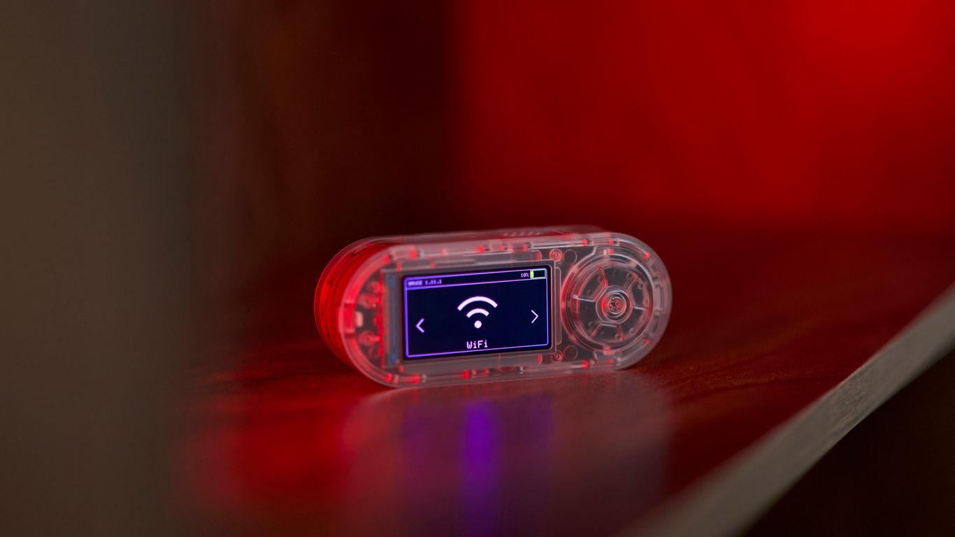 Transparent device with wifi signal on screen