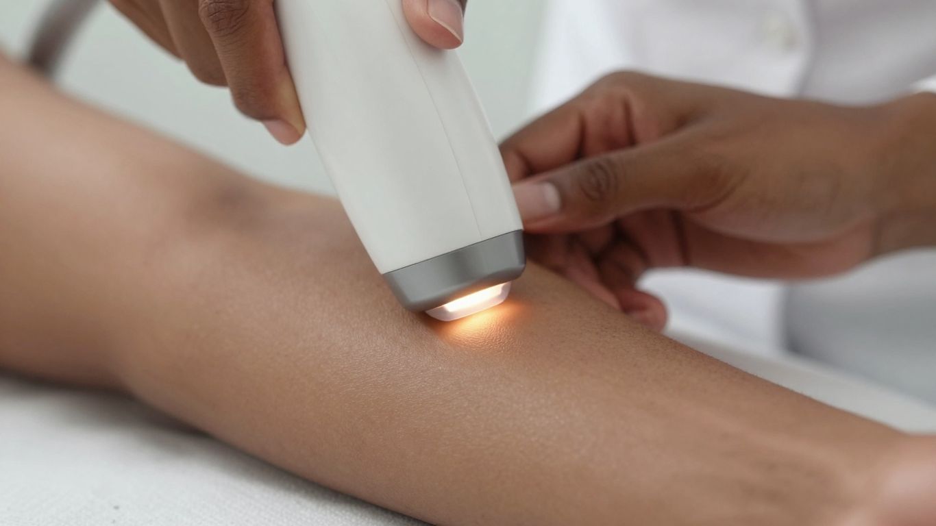 Laser hair removal treatment on arm