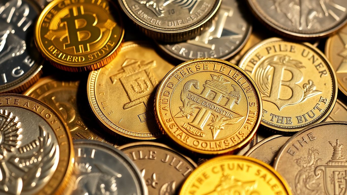 Valuable coin collection with gold and silver coins.