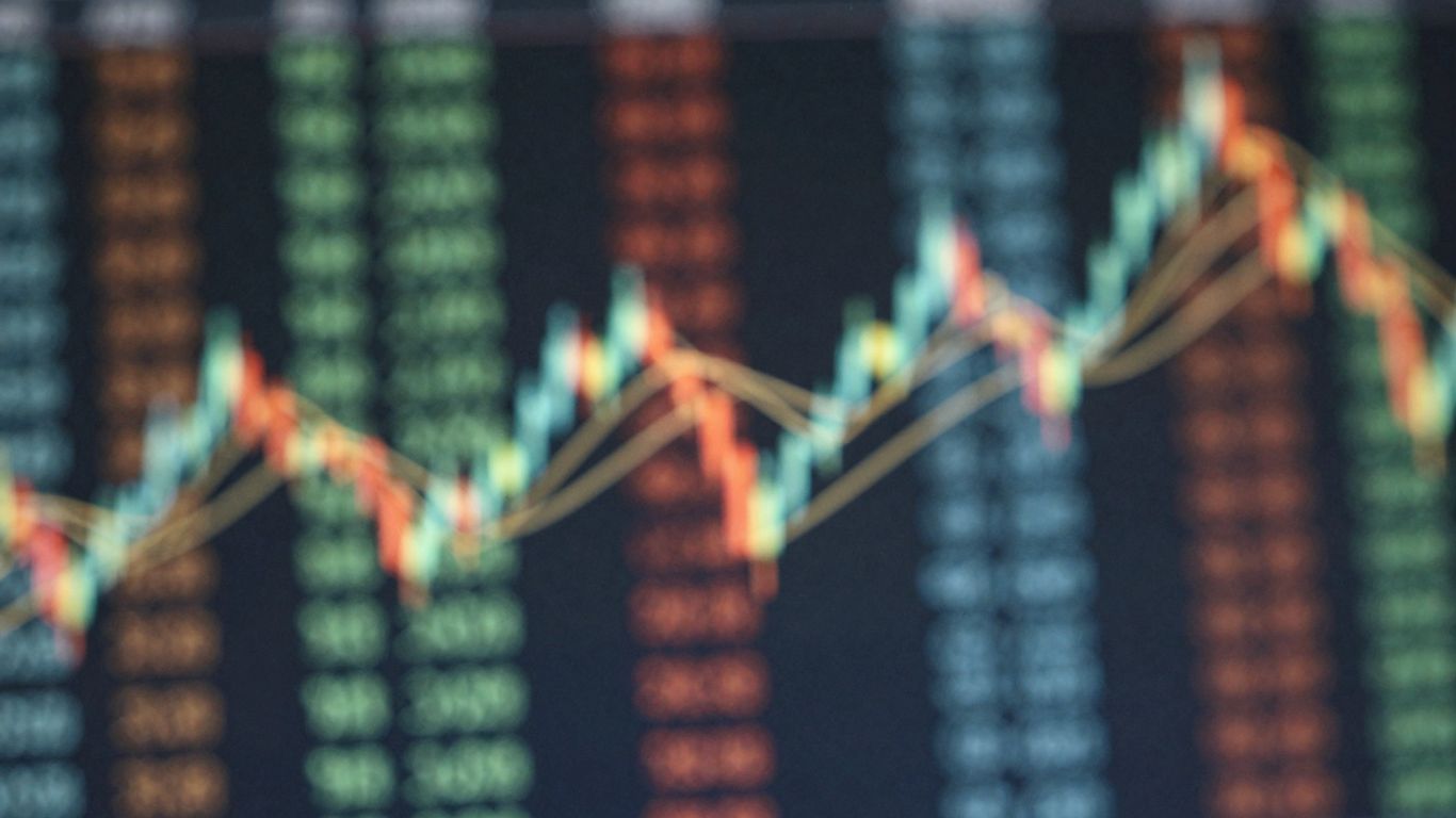 Cryptocurrency price swings visualized as energetic, colorful lines.