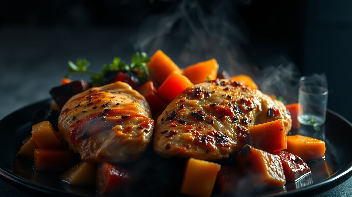 Easy high protein dinner with chicken and vegetables.