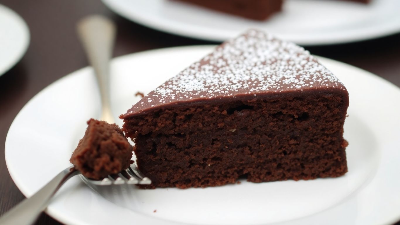 Fatia de bolo de chocolate com cobertura fofa. {Receitas Saudáveis para o Café}