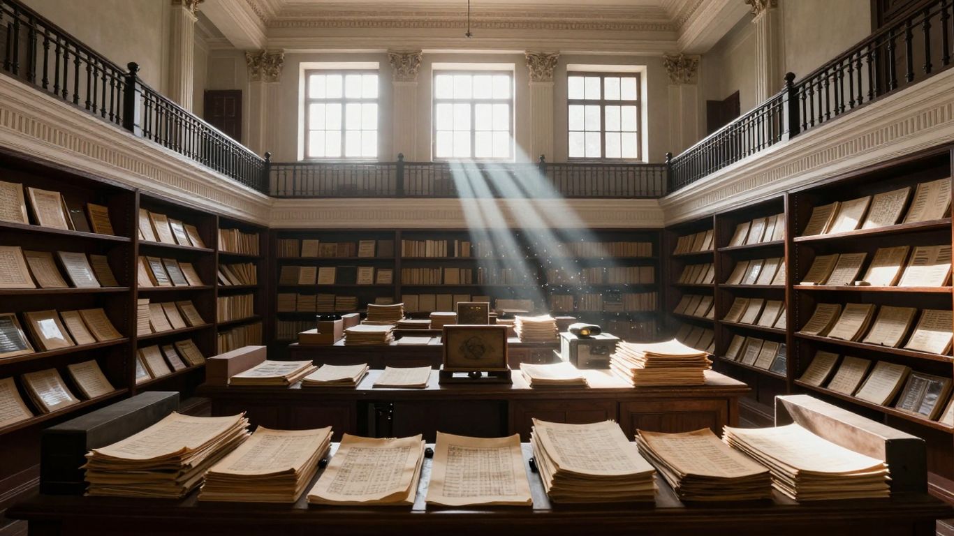 Historische Dokumente und Architektur im Landesarchiv NRW.